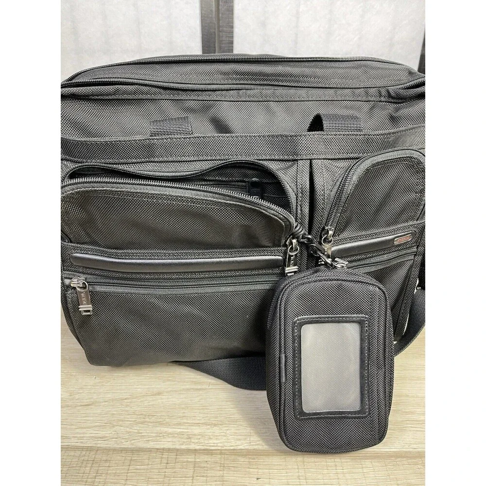 TUMI Black Ballistic Nylon Expandable Laptop Bag